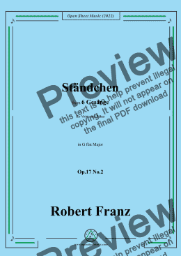 page one of Franz-Standchen,in G flat Major,Op.17 No.2