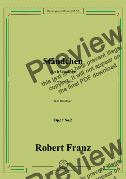 page one of Franz-Standchen,in B flat Major,Op.17 No.2