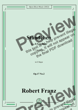 page one of Franz-Standchen,in E Major,Op.17 No.2