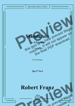 page one of Franz-Standchen,in E flat Major,Op.17 No.2