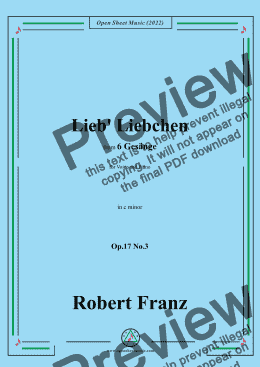 page one of Franz-Lieb' Liebchen,in c minor,Op.17 No.3