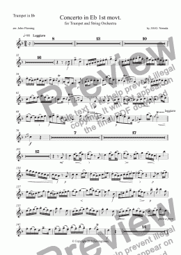 page one of Neruda trumpet Concerto Bb Trumpet part