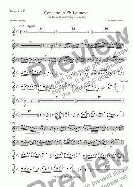 page one of Neruda trumpet Concerto C Trumpet parts