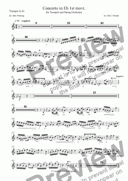 page one of Neruda Trumpet Concerto  Eb Trumpet parts