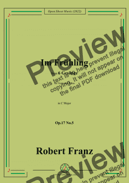 page one of Franz-Im Fruhling,in C Major,Op.17 No.5,from 6 Gesange