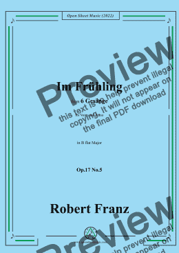 page one of Franz-Im Fruhling,in B flat Major,Op.17 No.5