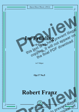 page one of Franz-Im Fruhling,in F Major,Op.17 No.5