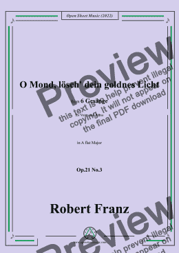 page one of Franz-O Mond,losch dein goldnes Licht,in A flat Major,Op.21 No.3