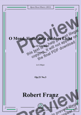 page one of Franz-O Mond,losch dein goldnes Licht,in G Major,Op.21 No.3