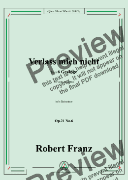 page one of Franz-Verlass mich nicht,in b flat minor,Op.21 No.6,