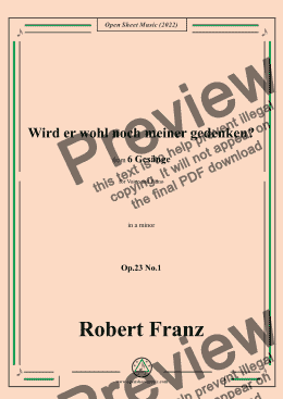 page one of Franz-Wird er wohl noch meiner gedenken?in a minor,Op.23 No.1