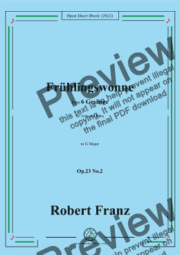 page one of Franz-Fruhlingswonne,in G Major,Op.23 No.2