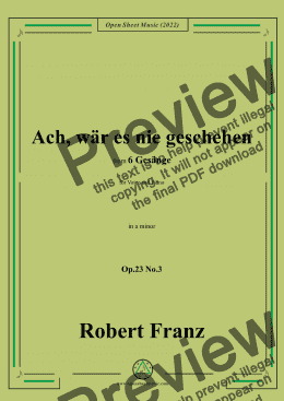 page one of Franz-Ach,war es nie geschehen,in a minor,Op.23 No.3