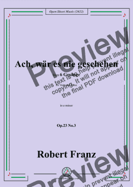 page one of Franz-Ach,war es nie geschehen,in e minor,Op.23 No.3