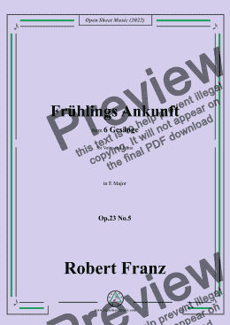 page one of Franz-Fruhlings Ankunft,in E Major,Op.23 No.5