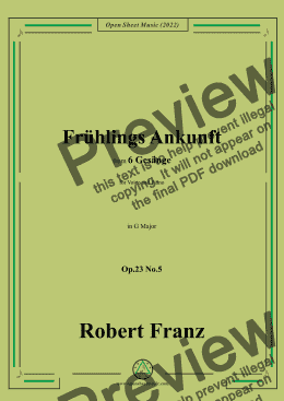 page one of Franz-Fruhlings Ankunft,in G Major,Op.23 No.5