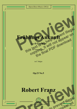 page one of Franz-Fruhlings Ankunft,in C Major,Op.23 No.5