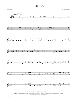 page one of Tequila (Recorder Solo)