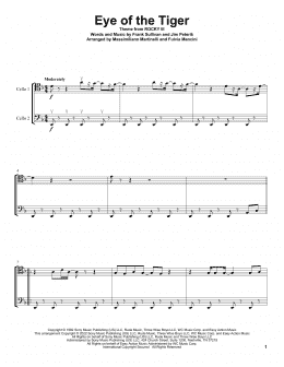 page one of Eye Of The Tiger (Cello Duet)