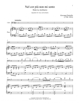 page one of Nel Cor Piu Non Mi Sento (Cello and Piano)