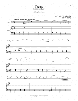 page one of Theme From Swan Lake (Cello and Piano)