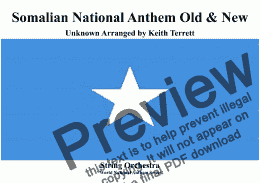 page one of Somalian National Anthem (Old and New) for String Orchestra (MFAO World National Anthem Series)