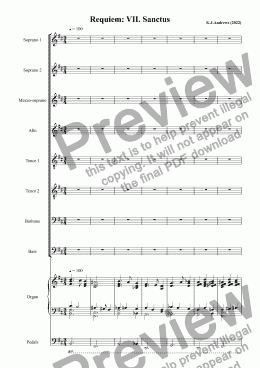 page one of Requiem: VII. Sanctus