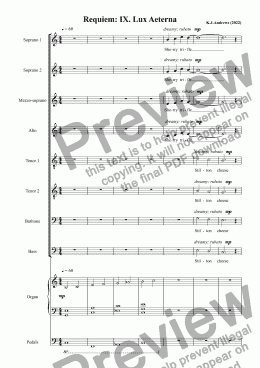 page one of Requiem: IX. Lux Aeterna