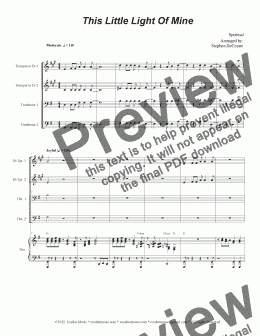 page one of This Little Light Of Mine (Brass Quartet and Piano - Alternate Version)