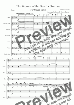 page one of The Yeomen of the Guard - Overture - Sullivan - Score