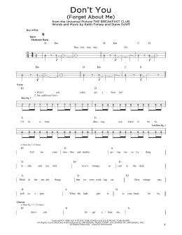 page one of Don't You (Forget About Me) (Easy Bass Tab)