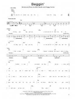 page one of Beggin' (Easy Bass Tab)