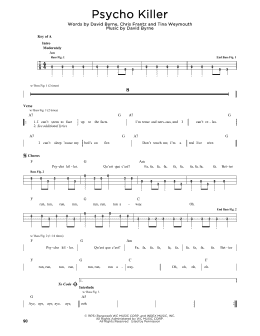 page one of Psycho Killer (Easy Bass Tab)