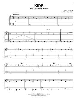 page one of Kids (from Stranger Things) (Piano Solo)