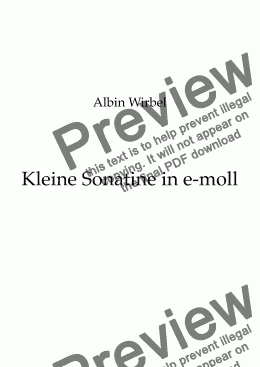 page one of Kleine Sonatine in e-moll