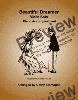 page one of Beautiful Dreamer (Violin Solo, Piano Accompaniment)