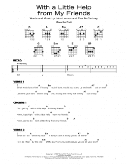 page one of With A Little Help From My Friends (Really Easy Guitar)