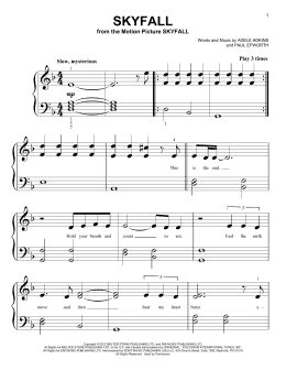 page one of Skyfall (Big Note Piano)