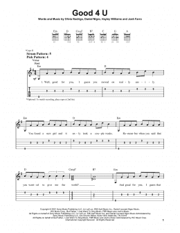 page one of good 4 u (Easy Guitar Tab)