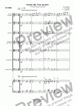 page one of Thine Be The Glory (MACCABAEUS) - String Group [Eb] with Optional Piano