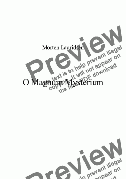 page one of O Magnum Mysterium