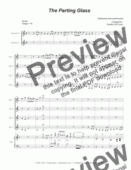 page one of The Parting Glass (French Horn Quartet and Piano)