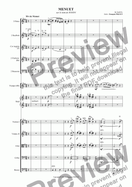 page one of RAVEL: MENUET sur le nom de HAYDN for orchestra