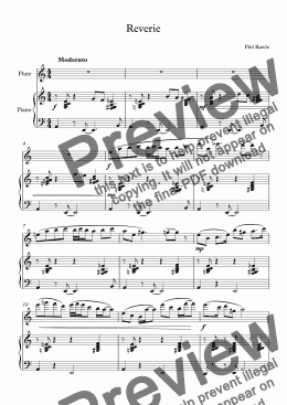 page one of Reverie - Flute and Piano