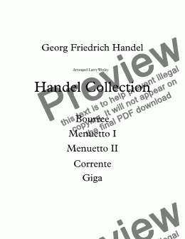 page one of Handel Collection