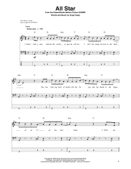 page one of All Star (Bass Guitar Tab)