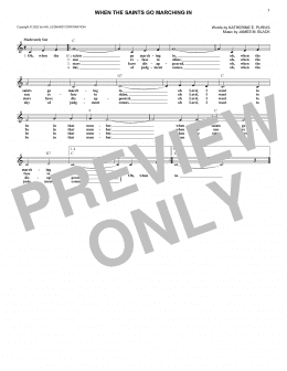 page one of When The Saints Go Marching In (Lead Sheet / Fake Book)