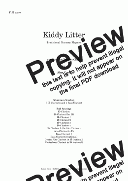 page one of Kiddy Litter (Clarinet Choir)