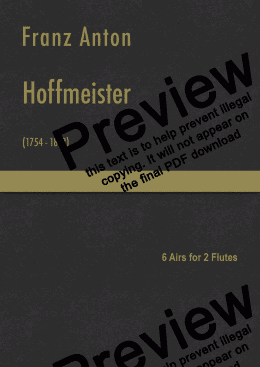 page one of Hoffmeister - 6 Airs for 2 Flutes