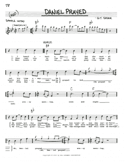 page one of Daniel Prayed (Real Book – Melody, Lyrics & Chords)